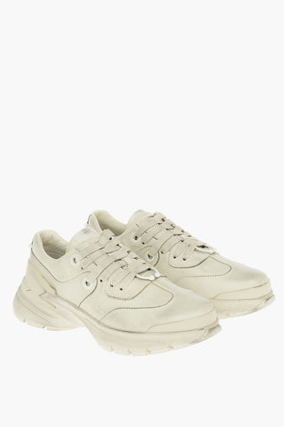 Sneakers Basse BOLT 01 AGED a Tinta Unita con Piercing