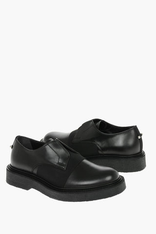 Laceless Leather ELASTIC PUNK Derby Shoes