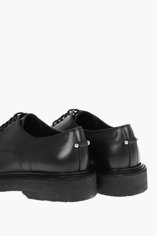 Leather PIERCED PUNK Silver Details Derby Shoes