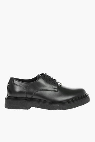 Leather PIERCED PUNK Silver Details Derby Shoes
