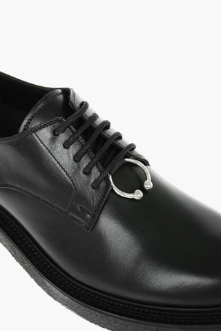 Leather PIERCED PUNK Silver Details Derby Shoes