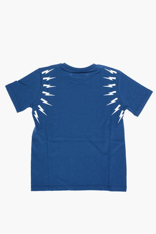 Contrasting Printed Crew-neck FAIRISLE THUNDERBOLT T-Shirt