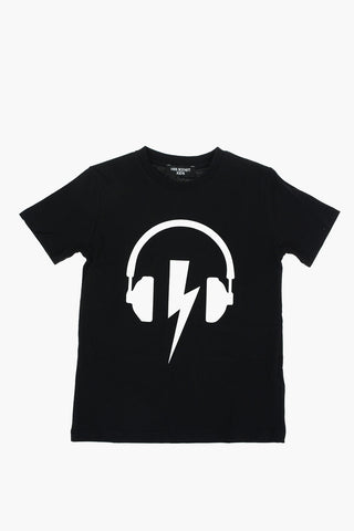 Front Printed Crew-neck MUSIC BOLT T-Shirt