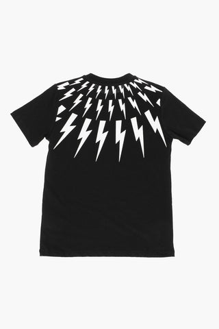 Contrasting Printed Crew-neck FAIRISLE THUNDERBOLT T-Shirt