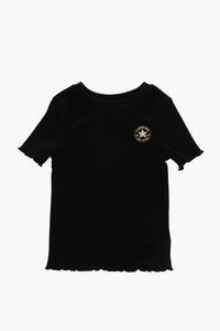 ALLSTAR CHUCK TAYLOR Geripptes Rundhals-T-Shirt mit geschwungenem Saum