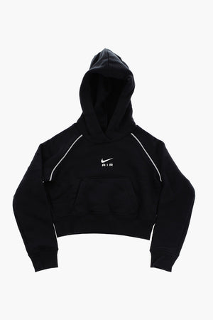 AIR Cropped Kapuzen-Sweatshirt mit Glitzerbesatz
