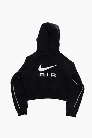AIR Cropped Kapuzen-Sweatshirt mit Glitzerbesatz