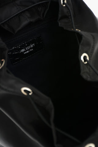 Fabric Backpack with Crocodile Print Details