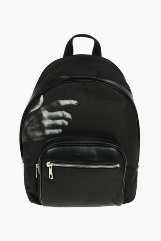 Maxi Backpack 'THE OTHER HAND with Front Pocket and Leather Finishes