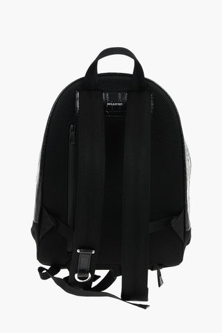 Snake Effect Details Solid Color Backpack