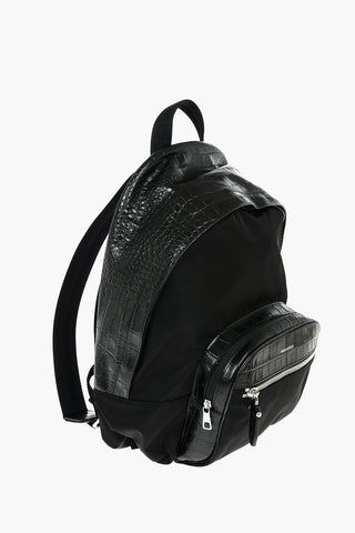 Snake Effect Details Solid Color Backpack