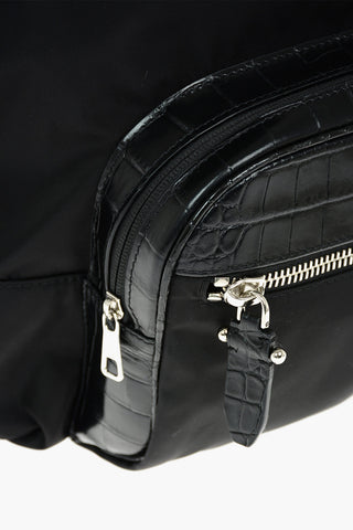 Snake Effect Details Solid Color Backpack
