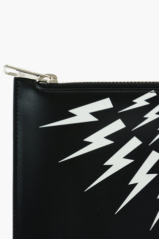 Contrasting Printed Leather FAIRISLE THUNDERBOLT Pouch