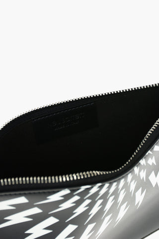 Contrasting Printed Leather FAIRISLE THUNDERBOLT Pouch