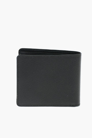 Solid Color Pebbled Leather Wallet
