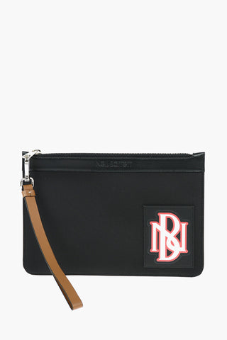 Nylon And Leather Trim VARSITY Pouch with Monogram