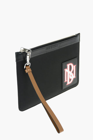Nylon And Leather Trim VARSITY Pouch with Monogram