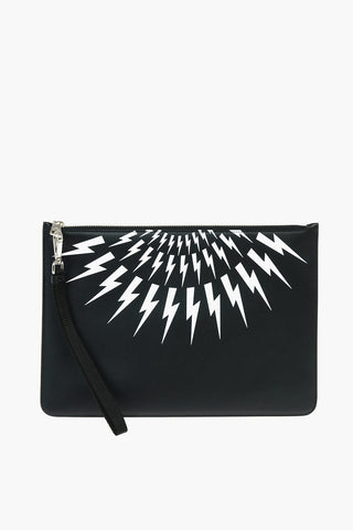 Leather THUNDERBOLT FAIRISLE Pouch with Print