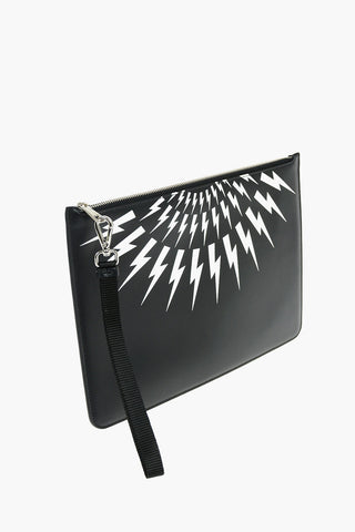 Leather THUNDERBOLT FAIRISLE Pouch with Print