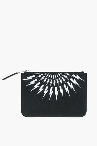 Pouch FAIRISLE THUNDERBOLT in pelle con chiusura zip