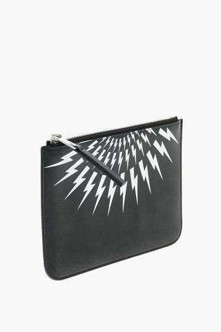 Pouch FAIRISLE THUNDERBOLT in pelle con chiusura zip