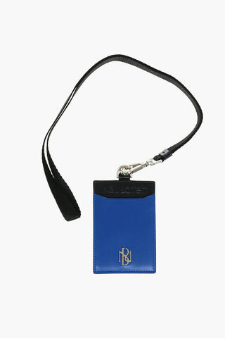 Removable Lanyard Two-Tone Leather Badge Holder