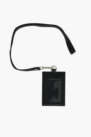 Removable Lanyard Two-Tone Leather Badge Holder