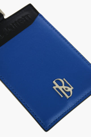 Removable Lanyard Two-Tone Leather Badge Holder
