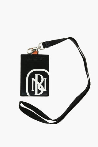 Contrasting Monogram Printed Leather Badge Holder