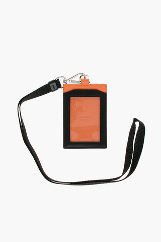 Contrasting Monogram Printed Leather Badge Holder