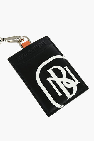 Contrasting Monogram Printed Leather Badge Holder