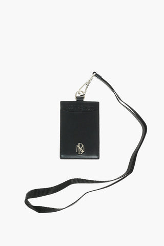 Porta Badge in Pelle con Monogram Argentato