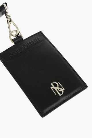 Porta Badge in Pelle con Monogram Argentato