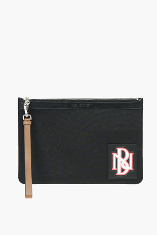 Nylon And Leather Trim VARSITY Pouch with Monogram