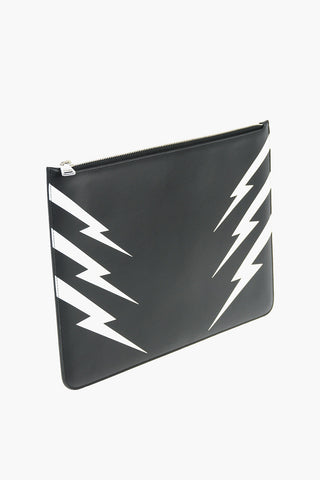 Contrasting Printed Leather TIGER BOLT Pouch