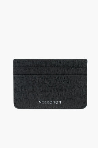 Solid Color Pebbled Leather Card Holder