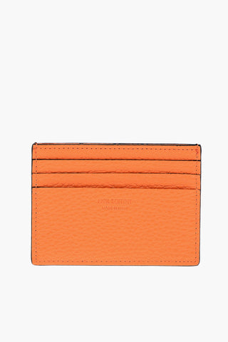 Logo Printed Two-Tone Leather Card Holder