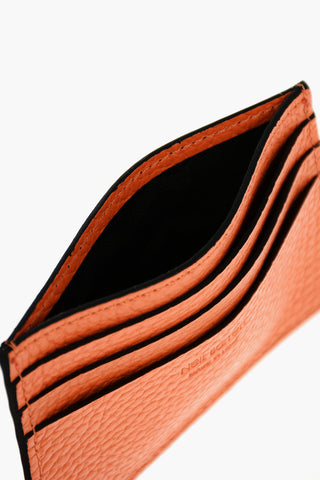 Logo Printed Two-Tone Leather Card Holder
