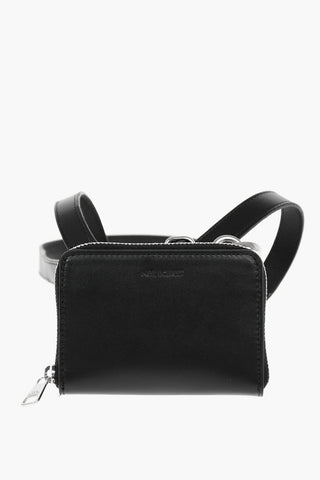 Removable Shoulder Strap Leather Mini Wallet