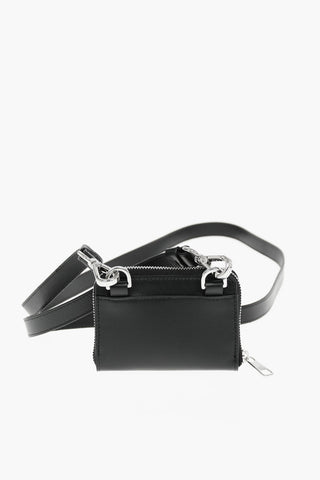 Removable Shoulder Strap Leather Mini Wallet