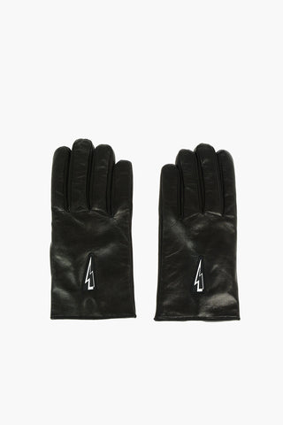 Guanti BOLT BADGE in Pelle Foderati in Cashmere