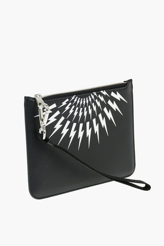 Pouch FAIRISLE THUNDERBOLT in pelle con chiusura zip