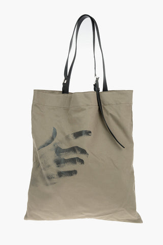 Borsa Shopper THE OTHER HAND in cotone con rifiniture in pelle