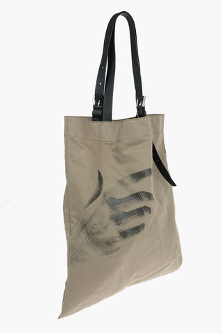 Borsa Shopper THE OTHER HAND in cotone con rifiniture in pelle