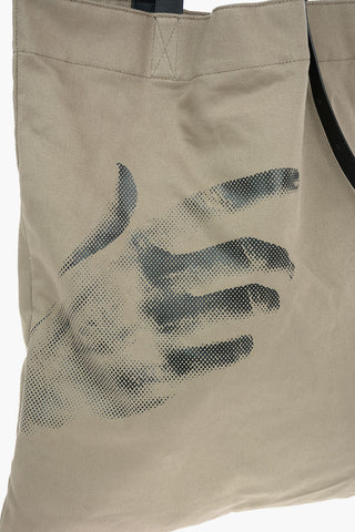 Borsa Shopper THE OTHER HAND in cotone con rifiniture in pelle