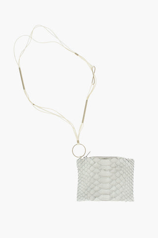 Zipped Python Leather Crossbody Bag