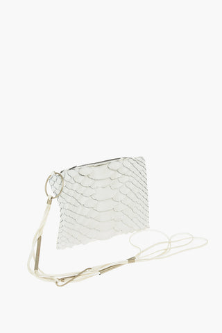 Zipped Python Leather Crossbody Bag