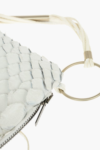 Zipped Python Leather Crossbody Bag