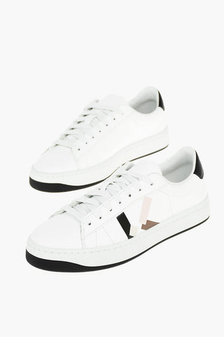 Side Print Leather Sneakers