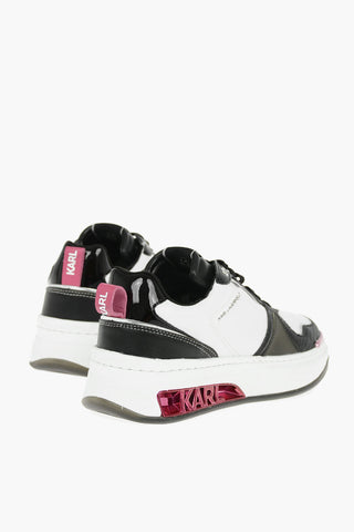 Leather Sneakers With Metallic Logo On Sole
